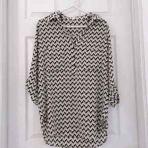 Patterned Collared Blouse